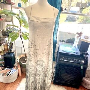 Tan and Paisley evening dress